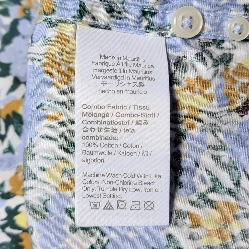 J. Crew Secret Wash Classic Floral Print Short Sleeve Shirt